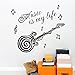 Hotportgift Guitar Inspiring Quote "Music Is My Life" Wall Sticker For Room Decal