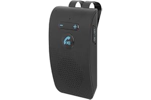 BEWINNER Samochodowy Zestaw Głośnomówiący, Zestaw Głośnomówiący z Automatycznym Połączeniem Telefonu Komórkowego Bluetooth 5.0 Bezprzewodowy Adapter do Odbiornika Przeciwsłonecznego Głośnik MP3 z Klipsem z Tył