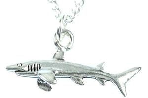 Miniblings Shark Necklace 45Cm White Diving Sharks Jaws Fish Silver