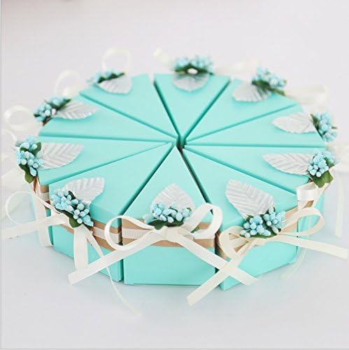 MARGUERAS 10pcs Bonbonnière Favor Box For Wedding Party Tiffany Bleu
