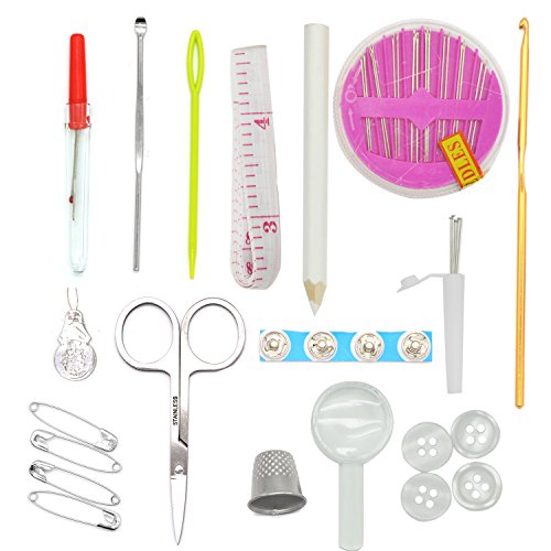 Nähset Sewing Kit, Nähsachen Nessessär für Familienarbeit, Reise und Notfall mit Schwarzer Tasche - 2