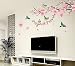Pink Peach Blossom Flowers Wall Decal Home Sticker Paper Removable Living Dinning Room Bedroom Kitchen Art Picture Murals DIY Stick Girls Boys Kids Nursery Baby Playroom Decoration