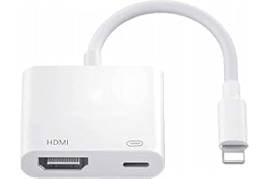Denlane HDMI Adapter for iPhone iPad, 1080P HDMI Adapter for iPhone to TV Sync Screen Video & Audio Digital AV Converter with Charging for iPhone, iPad, iPod on HDTV/Projector/Monitor, Plug & Play