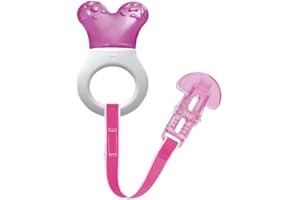 MAM Mini Cooler & Clip, Dentaruolo Rinfrescante e Clip, Massaggiagengive, Rosa