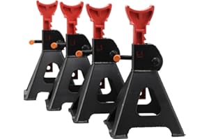 Lfhelper 4 Pcs Axle Stands 3 Ton Capacity, 27-43 cm Height Range, 3600 kg Capacity, Heavy-Duty Jack Stands for Caravans, Motorhomes, and Trailers