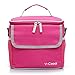 Moin®Protable Insulated Water-Proof Lining Lunch Box Bag Cooler Tote Travel Picnic Bag 22.5*16.5*20.5cm Candy Color Rose