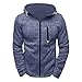 Produktbild Sannysis Herren Kapuzenpulli Reißverschluss Slim Fit Kapuzenpullover Sweatshirts Pullover Mantel Jacke (M, Blau)