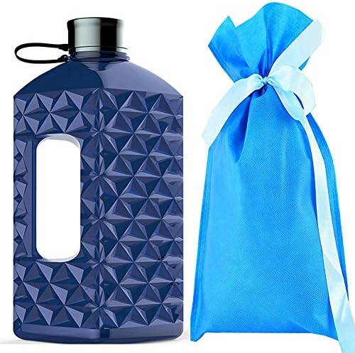 2.2 Litre Water Bottle -Sports Water Jug-BPA Free Driking Bottle-Fitness Bottle-Half Gallon Bottle-Extra Strong Water Container Ideal for Gym Bodybuilding, Outdoor Sports, Hiking &amp; Office - 100% Satisfaction Guarantee(Gift Bag+Cleaning Brush+Big wave bottle )