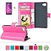 Produktbild Sony Xperia Z5 Compact/Mini Leder Brieftasche Hülle Case Flip Cover - Funyye [Hot Pink Solide Farbe] Magnetic PU Ledertasche Hüllen Flip Cover Telefon-Kasten Handyhülle Bookstyle Wallet Brieftasche Card Slot Handycase für Sony Xperia Z5 Compact/Mini,Wallet Case Flip Cover Hüllen Schutzhülle Etui Ledertasche Lederhülle mit Standfunktion Kartenfächer für Sony Xperia Z5 Compact/Mini + 1 x Frei Displayschutzfolie