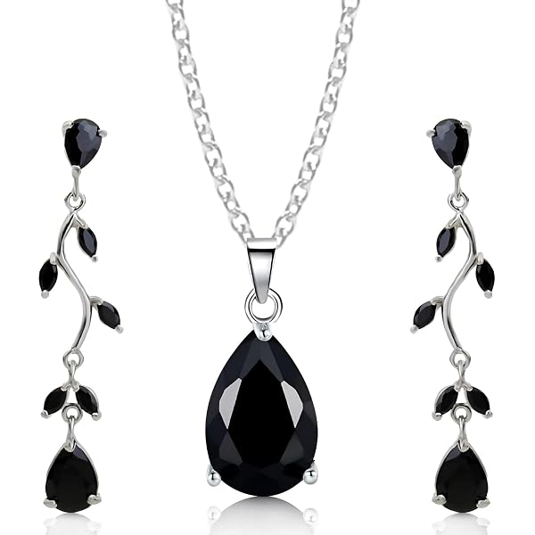 Ensemble Bijoux Larmes Azuria - Collier Pendantes, Boucles D'Oreilles Et Bracelet Plaqué Or Cristaux Bleus
