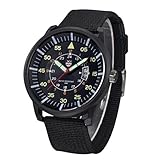 Military Herren Quarz Army Watch Schwarzes Zifferblatt Datum Luxus Sport Armbanduhr LANSKIRT (❤️Schwarz)