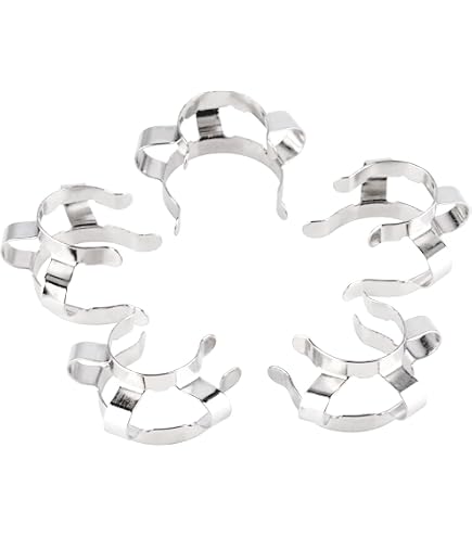 Accessoires Laboratoire Verrerie 5 Pinces Keck Clips 24/40 Et 24/29 - En Polyacétal, Pour Montages De Chimie Labo Briquet Clipper