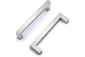 Drenky Möbelgriffe, Schrankgriffe Edelstahl 2 Stück Silber Griffe Küche mit Schraube 128 mm Lochabstand für Küchenschränke, Schublade