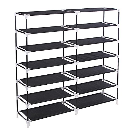 Songmics 7 Schicht staubdichtes Schuhablage Schuhregal Schuhschrank schwarz für ca. 36 paar Schuhe Schuhständer 115 x 110 x 28 cm RXJ12H - 3