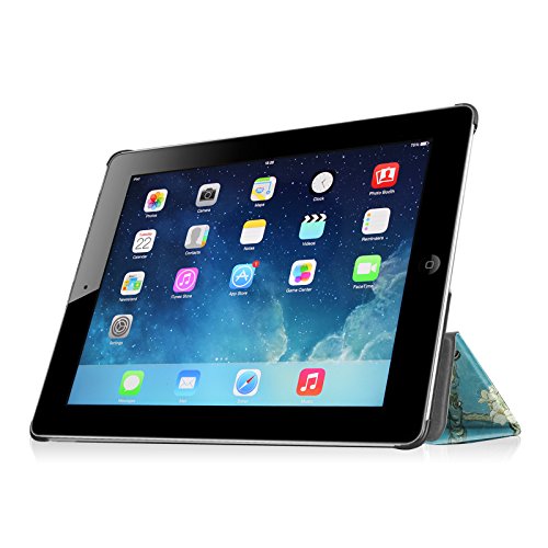 Fintie Apple iPad 2/3/4 Hülle Case – Ultra Slim Superleicht Schutzhülle Smart Shell Cover Tasche Etui mit Auto Schlaf / Wach und Standfunktion für Apple iPad 2 / iPad 3 / iPad 4 Retina, Mandelblüten - 3