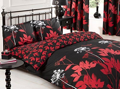 Laura Secret Duvet Set with Pillow Cases (3 pieces), Polyester-Cotton, Sofi Black Red, King