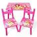 Hollylife Princess Kids Wooden Children Table and 2 Chairs Set Kids Bedroom Furniture (Pink)