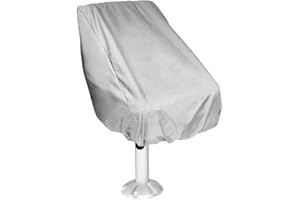 FYBIDA Boat Cover, Gray Waterproof Dustproof Table Chair Cover Boat Cover Oxford Fabric Helm Chair Protective Covers Elastic Closure Boat Bench Chair Cover, 61x56x64cm