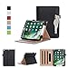 Produktbild ISIN Tablet Fall Serie Apple iPad 9.7 2017,iPad Air 1 und iPad Air 2 Tablet-Modell Premium PU-Leder Schutzhülle Taschen mit Handschlaufe, Mehrere View Engel und Dokument-Tasche (Schwarz)