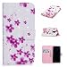 Produktbild HopMore Samsung Galaxy S9 Plus Leder Hülle mit Silikon Kartenfach Klappbar Design Motiv Bumper Ledertasche Magnetverschluss Standfunktion Holster Bookstyle Schutzhülle Handyhülle Tasche Schale Cover Case pour Samsung S9 Plus / S9 + -- Sakura