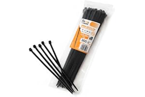 FIXLEVEL Set De Bridas Negras - Fix Level - Bridas De Plastico Muy Resistentes - Abrazaderas Plastico Para Sujetar Cables Y Esconder Cables - Organizador De Cables Y Sujeta Cables 4,8 X 360/300 Unidades