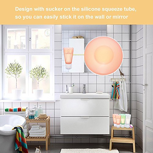 Reise Flaschen Silikon Set (3 Stück) ,SKL 83ml Farbige Fläschchen mit Saugnapf Kein Auslaufen für Shampoo Creme Spülung und Körperpflege-Eulen-Form - 6