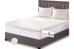 The White Stone Topper Memory Foam Individual y ventilado | Corrector de colchón de 6 cm | Relleno Cubre colchón con Funda extraíble | Antibacteriano y antimicótico (100 x 180 cm)