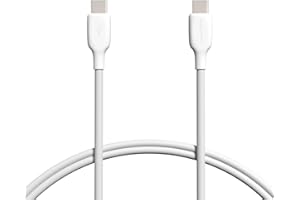 Amazon Basics USB-C to USB-C 2.0 Fast Charger Cable, 480Mbps Speed, USB-IF Certified, for Apple iPhone 16/15, iPad, Samsung Galaxy, Tablets, Laptops, 0.9 m, White