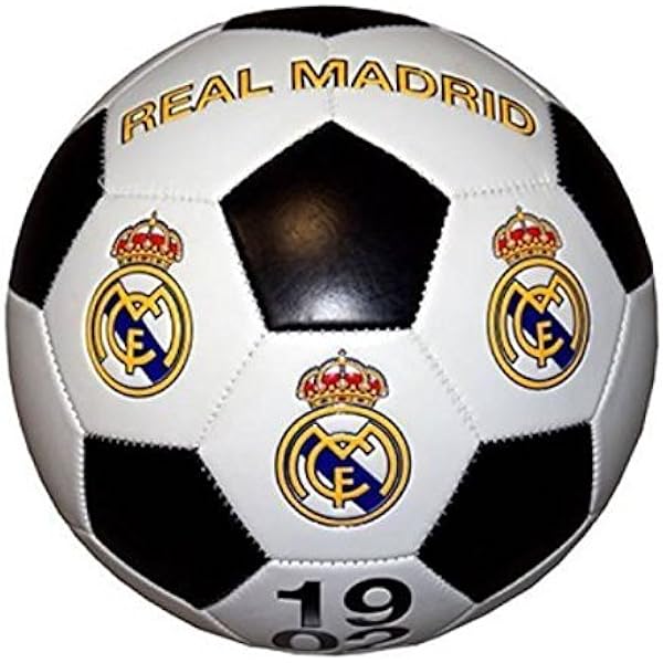 Real Madrid, balón de futbol , tamaño 5 , blanco y negro : Amazon.es:  Deportes y aire libre