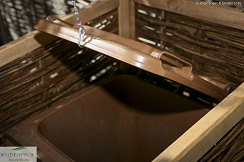 Mülltonnenverkleidung klein WEIDENPROFI aus Holz mit Weidengeflecht für eine Mülltonne bis 120 Liter - 9
