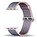 Produktbild Apple Watch Armband, PUGO TOP Neueste Fine Woven Nylon Gurt Ersatz Handgelenk Band für Apple Watch Series 2 und Series 1 alle Modelle (38mm Light Pink/Midnight Blau)