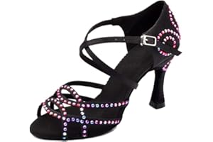 MGM-Joymod Sandales de danse à bout ouvert et avec sangles croisées Strass Pour femme Pour salle de bal