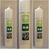 Taufkerze, Kommunionkerze mit Name und Datum, individuelle Handanfertigung.