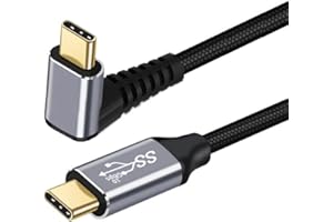 NFHK 90 Degree Up Down Angled Type C USB-C Male to Male USB 3.1 10Gbps 100W Data Cable for Laptop Mobile Phone 200cm