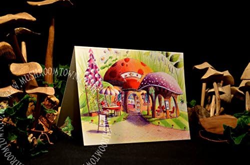 Mushroom Town Coffee Shop - Mushroom Town Greeting Card