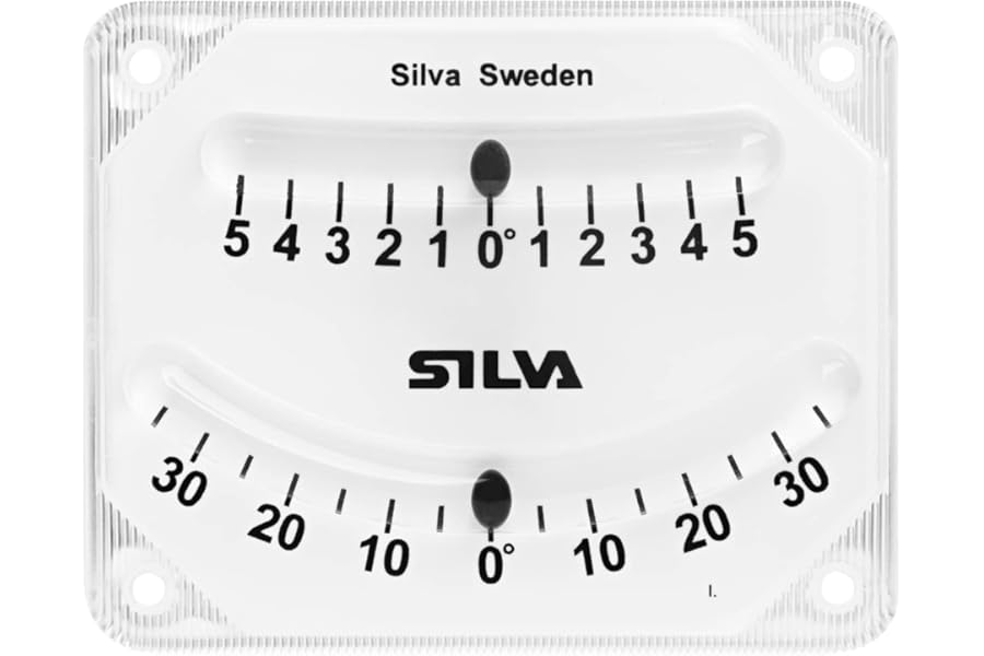 Silva Clinometer with Two Scales - 8x10 cm Inclinometer with Fine Tune Scale ± 5° and Scale ±35° - For Checking Heeling Angle on Sailing Boats, Power-Trim Boats or Other Type of Vehicles