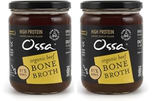 Ossa Bone Broth – Beef, 100% Natural & High Protein | Gut Health & Digestion Support | Keto & Paleo Friendly | Preservative-Free | 515ml (Pack of 2)