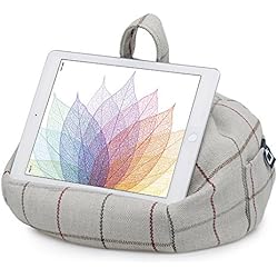 iPad Tablet y libro electrónico de almohada con función de atril con cojín - gris a cuadros - apto para todos los tablets! 100% una mayor comodidad y cualquier ángulo para asegurar la estabilidad. Evita que iPad RSI