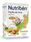 La papilla Nutribén Inicio a la fruta está elaborada para alimentar a tu bebé a partir de los 4 meses, dentro de una dieta variada