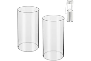 LVACODV 2-Pack Compatible Replacement Glass Chimney for UCO Candle Lantern, Durable & Heat-Resistant Glass for UCO Lantern Accessories