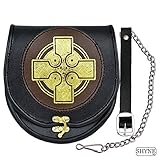 Cuero negro kilt. espacioso Panel, puede llevar Mob teléfono, cartera, etc...