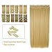 27 inches (68cm) Long Synthetic Clip in Hair Extension Weave One Piece 5 Clips Extensions 3/4 Full Head Women Clip on Hair Hairpieces Ginger Blonde-C48N