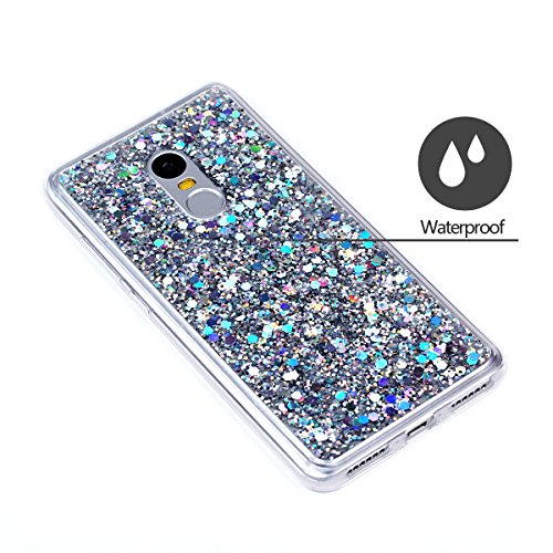 Funda Xiaomi Redmi Note 4  E-Lush Carcasa  Crystal  Bling Purpurina llamativa Silicona Funda Protectora Dura Anti-rasgu  o y a Prueba de Golpes Bumper  Semi-transparent Lentejuelas  Ligero Funda para Xiaomi Redmi Note 4