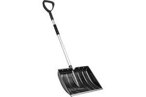 LESOLEIL Pala de nieve de invierno, pala de nieve portátil ajustable, pala de nieve de 42 cm de ancho, pala de hielo y nieve, mango en forma de D, utilizada para jardín, coche, conducción y camping al