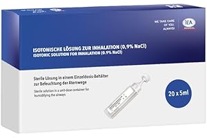 ‎IEA MEDICAL IEA Medical – Kochsalzlösung zum Inhalieren 0,9% NaCl (20×5 ml) | sterile Inhalationslösung für Vernebler, isotonisch, konservierungsfrei