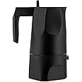 Alessi Ossidiana MT18/3 B - Caffettiera Espresso Design, in Fusione di Alluminio, 3 Tazze