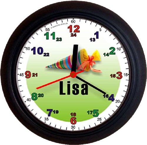 Lucky Clocks FUSSBÄLLE originelle Wanduhr für Fußballer und Fußballfans für jeden Anlass mit jeder Beschriftung und jedem Vornamen Namen erhältlich auch ganz neutral