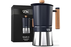 ‎VDN VDN Espressokocher Induktion - Mokkakanne [300ml, für 6 Espressi] - Kaffeekocher [mit hochwertigem Holzgriff] - Espressokocher Edelstahl [für alle Herdarten] - Italienische Kaffeemaschine