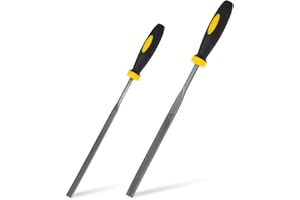 Xioysnil 2PCS Fret End Dressing File - Guitar Fret File for Luthiers & DIY, Professional Rounding Shaping Deburring Tool to Fix Sharp Frets & Fret Sprout - Works on All Guitar Frets (Luthier Tools)