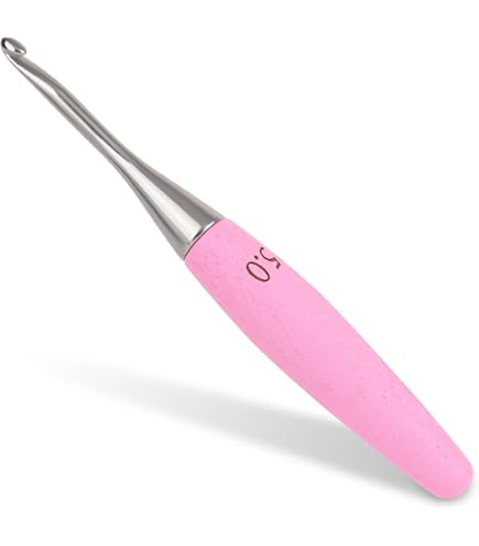 Haaknaald met scherpe punt roze of blauw - www